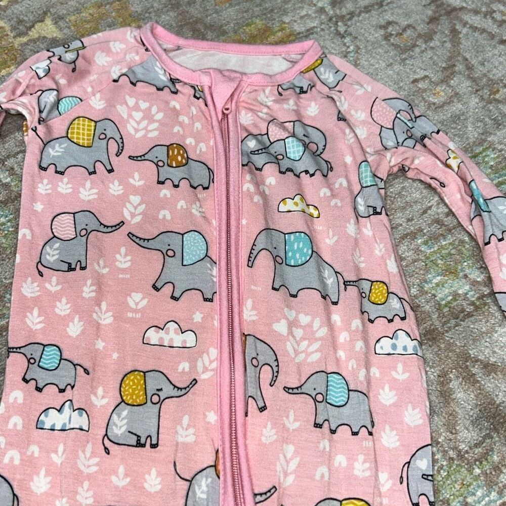 Little sleepies pink elephant zippy sz 3/6 - Picture 3 of 5